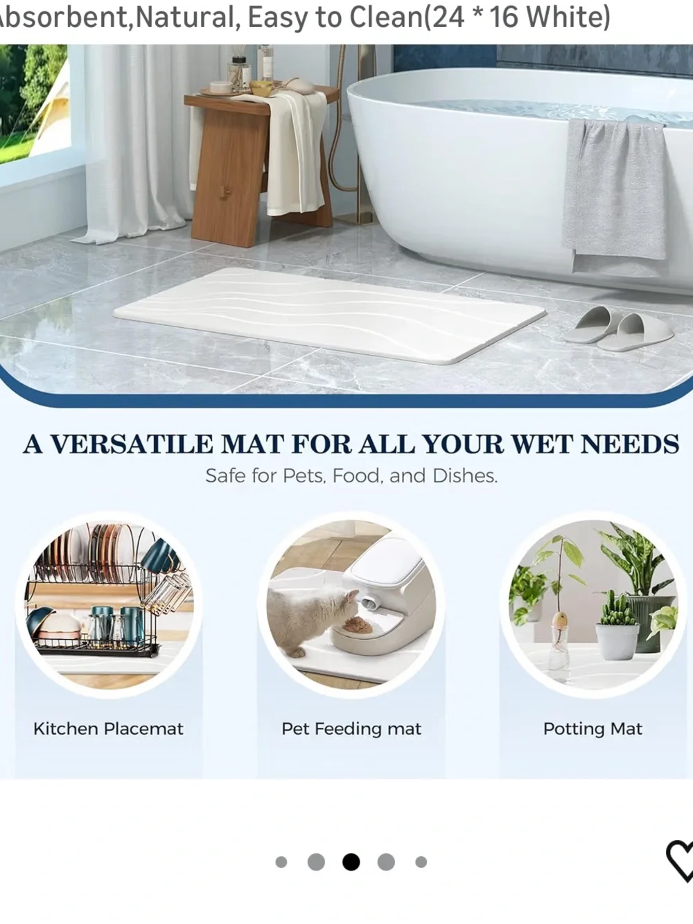 Cream Stone Bath Mat